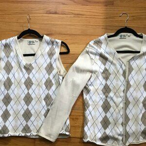 Bobby Jones golf vest and cardigan set